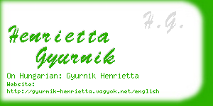 henrietta gyurnik business card